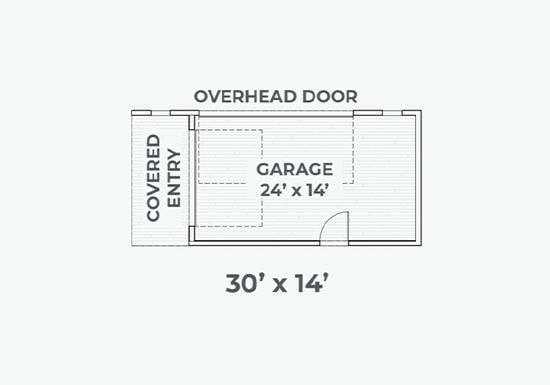 Garage With Large Overhead Door floor plan